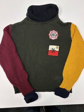 ARTISTIX Dept. Patchwork Colorblock Turtleneck Knit Sweater